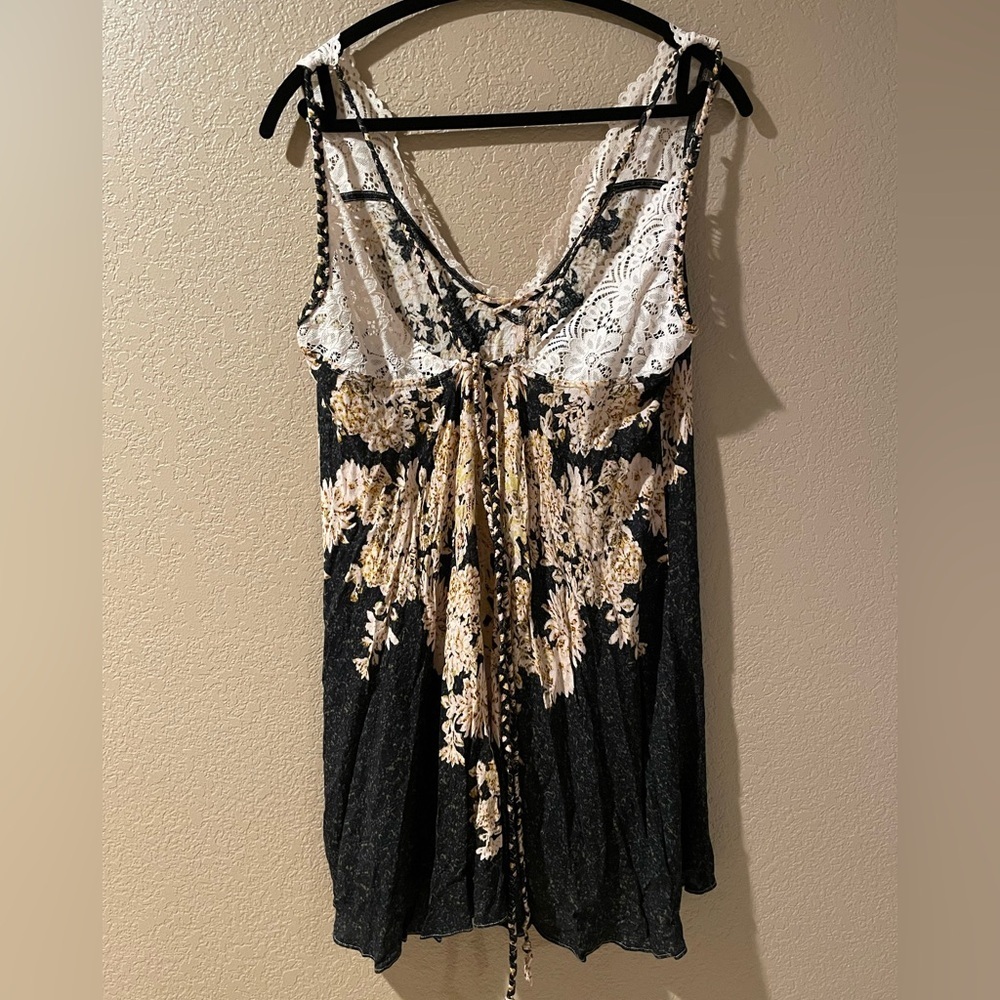 Free People Black and Cream Lace Dress - Picture 3 of 5